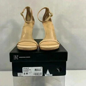 Aminah Abdul Jillil for INC Zitlaly Heart Sandals Beige Size 8M